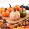 BETTER BOO 50Pc Artificial Pumpkins and Maple Leaves Set Decoration for Halloween