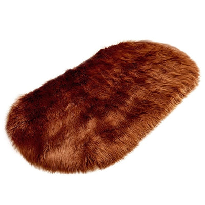 BETTER DECORS Oval Fur Faux Artificial Sheepskin Carpet