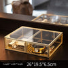 BETTER DECORS Luxury Glass Cosmetic Storage Box with Drawers