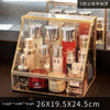 BETTER DECORS Luxury Glass Cosmetic Storage Box with Drawers