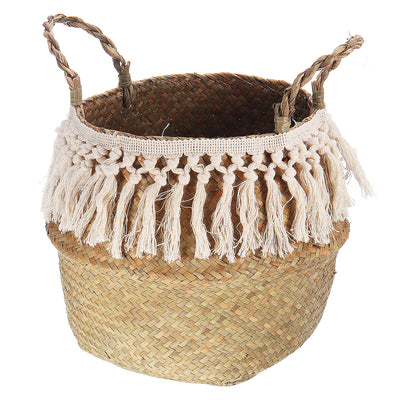 BETTER EARTH Handmade Tassel Storage Basket