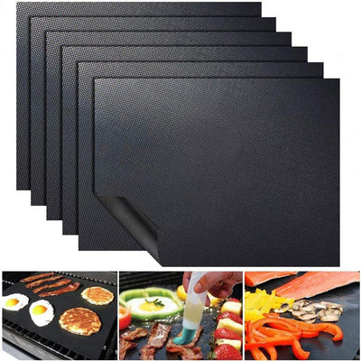 BETTER LIVING 2pcs Non-stick BBQ Grill Mat Baking Mat BBQ Tools Teflon Cooking Grilling Sheet Heat Resistance Easily Cleaned Kitchen Tools