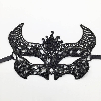 BETTER BOO 1PC Black Cutout Lace Flower Eye Masks  for Halloween Costume