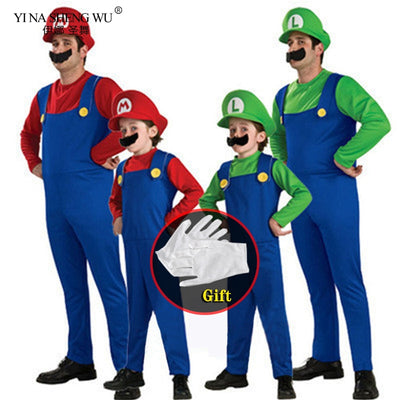 BETTER BOO Super Mario Brothers Parent-Child Funny Halloween Costumes with Gloves