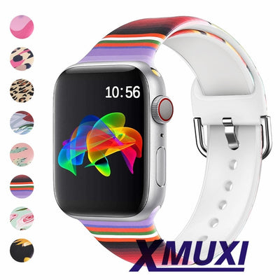 BETTER TECH Compatible With Apple Watch Band 38mm 40mm 42mm 44mm for watch Series 6/5/4/3/SE Pattern Printed Sport Band