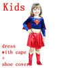 BETTER BOO Super Girls Superwoman Dress Halloween Costume Suit with Shoe Covers