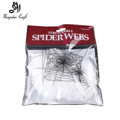 BETTER BOO Artificial Spider Web Halloween Decoration Scary Party Scene White Stretchy Cobweb Horror House Home Decora Accessories