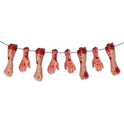 BETTER BOO Halloween Bloods Knives Cut Off Hand Feet Paper Banner Horror Ghost Decor
