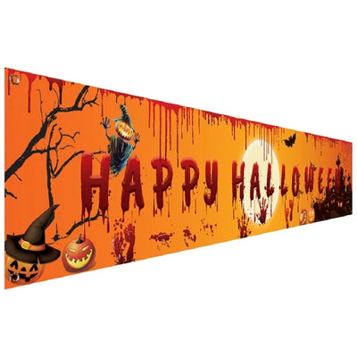 BETTER BOO 250x48cm Latest Happy Halloween Bloody Bat Pumpkin Ghost Print Party Backdrop Hanging Banner and Decor