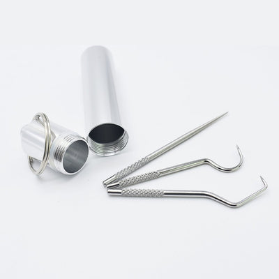BETTER EARTH Portable Reusable Titanium Stainless Steel Toothpick set