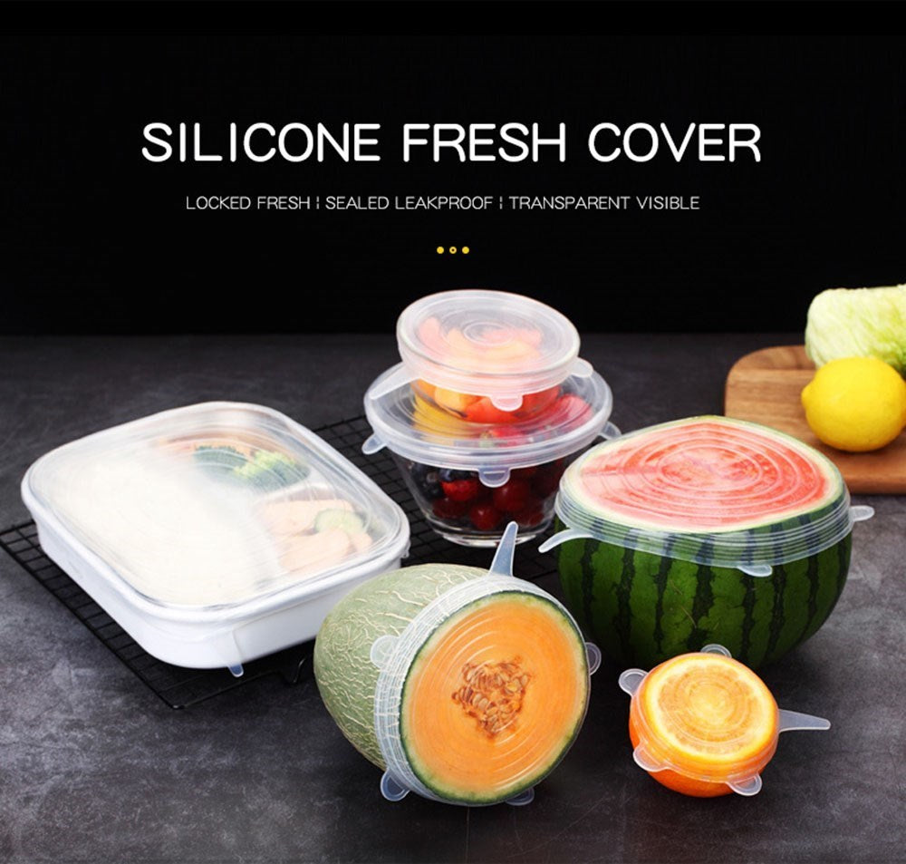 BETTER EARTH Multifunctional reusable stretchable silicone freshness 6 pc bowl cover and lids